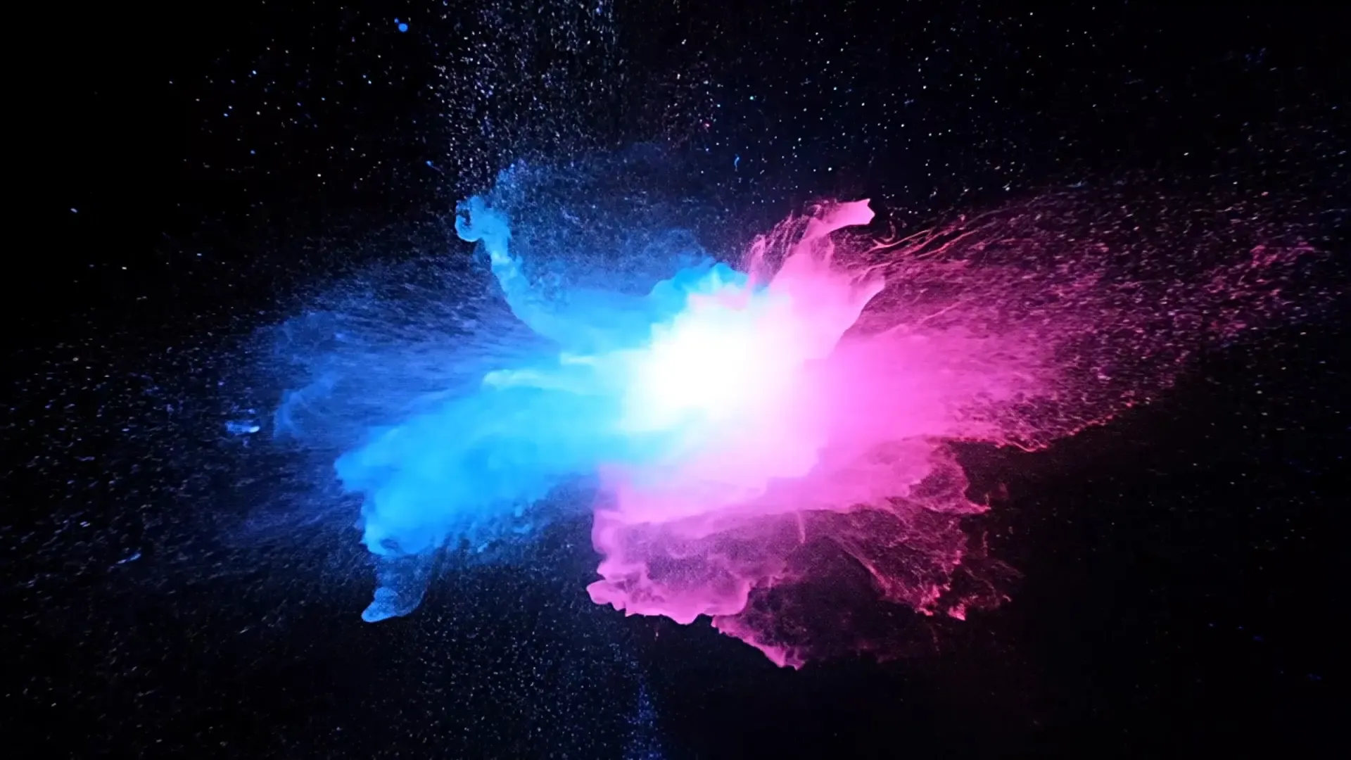 Epic Blue and Pink Particle Explosion Overlay for Promo Videos